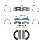 AmeriBRAKES Front Rear Ceramic Disc Brake Pads And Extra Wear Sensors Kit (7Pc) For GMC Chevrolet Silverado 2500 HD Sierra 3500 6.6L KNW-101454