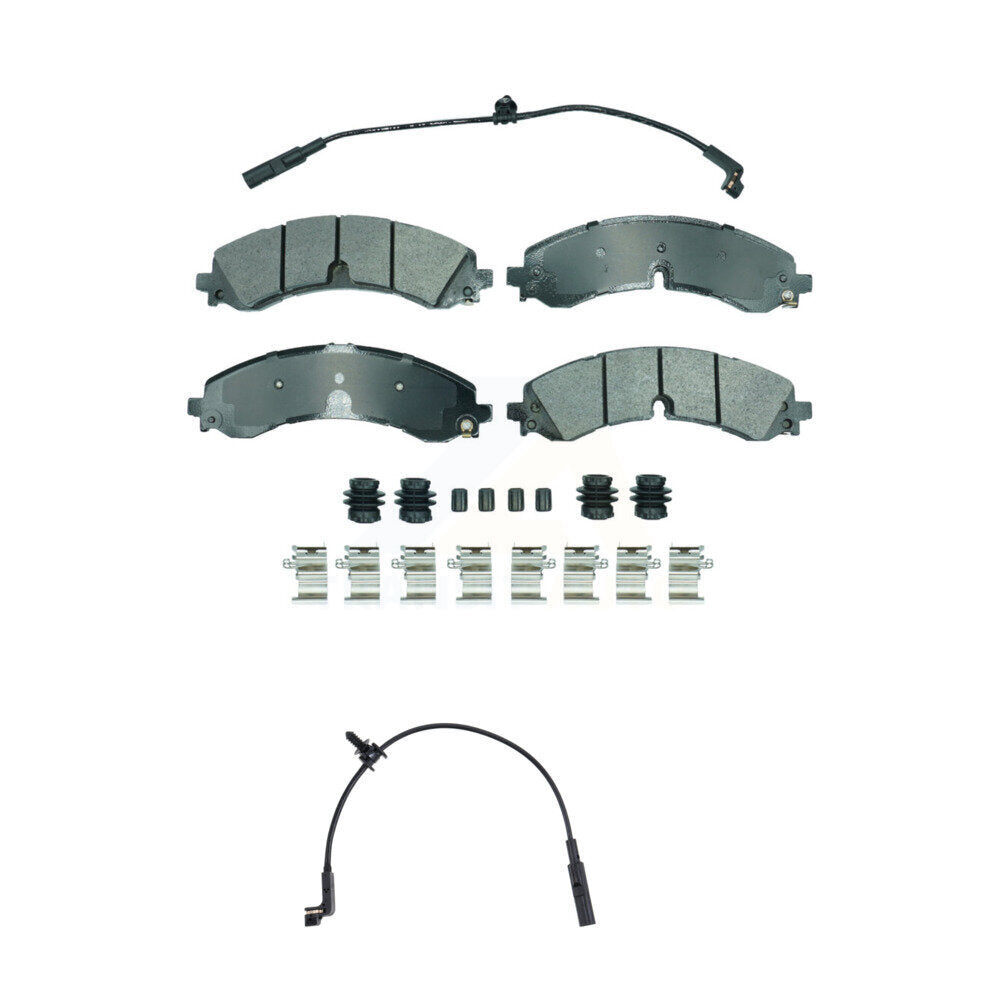 AmeriBRAKES Rear Ceramic Disc Brake Pads And Extra Wear Sensor Kit For GMC Chevrolet Silverado 2500 HD Sierra 3500 6.6L KNW-101485