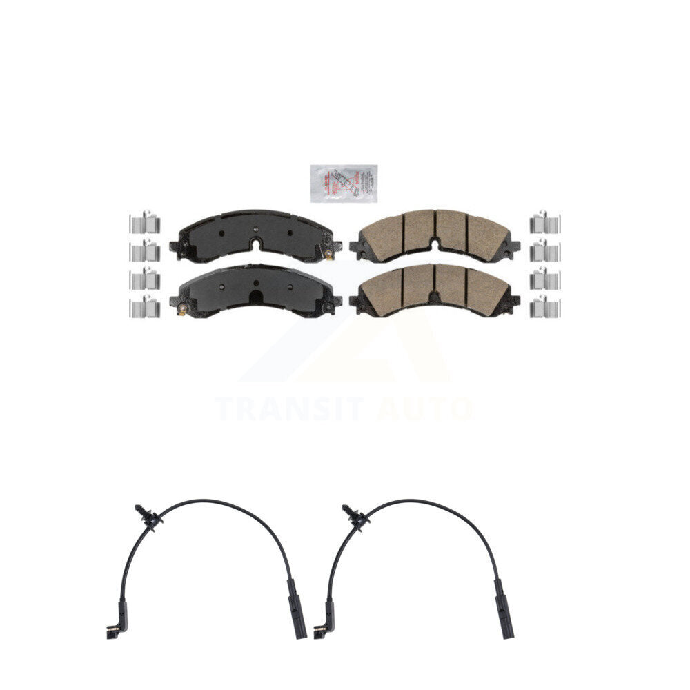 AmeriBRAKES Rear Ceramic Disc Brake Pads And Wear Sensors Kit For GMC Chevrolet Silverado 2500 HD Sierra 3500 6.6L KNW-101489
