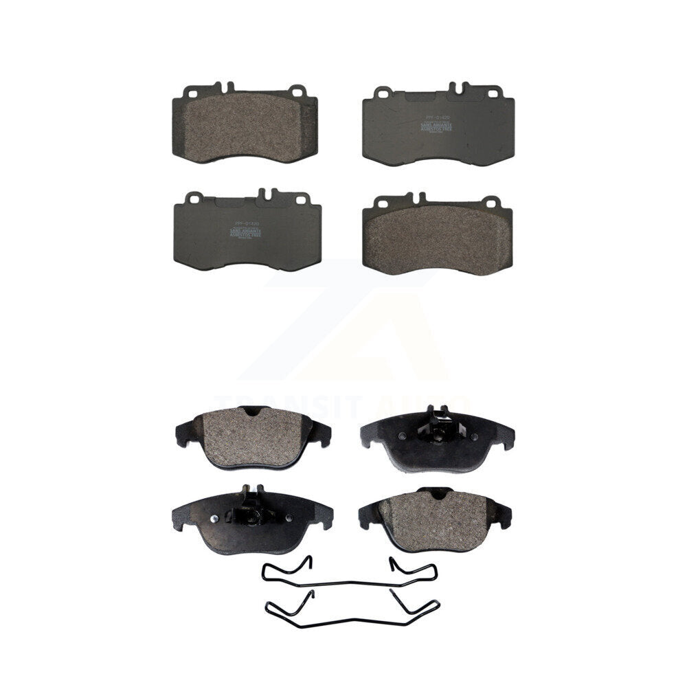 Positive Plus Front Rear Semi-Metallic Brake Pads Kit For Mercedes-Benz E350 E400 With 344mm Diameter Rotor Convertible/Coupe KPF-100852