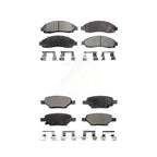 Positive Plus Front Rear Semi-Metallic Brake Pads Kit For 2005 Pontiac G6 With 2 Piston Calipers KPF-100856