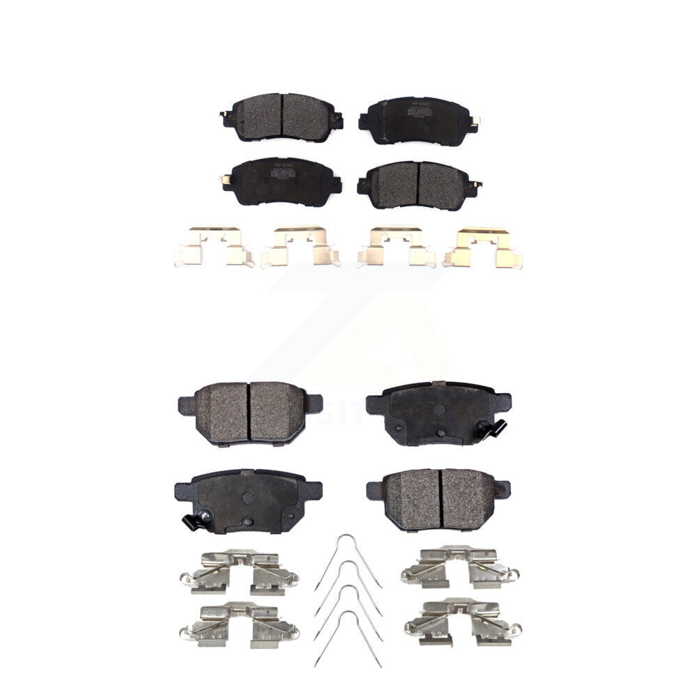 Positive Plus Front Rear Semi-Metallic Brake Pads Kit For 2016-2018 Toyota Yaris Sedan KPF-100858