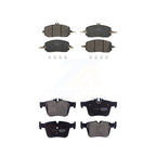 Positive Plus Front Rear Semi-Metallic Brake Pads Kit For 2022-2023 Mercedes-Benz C300 Convertible Coupe Without Sport Package With 330mm Diameter Rotor KPF-100862