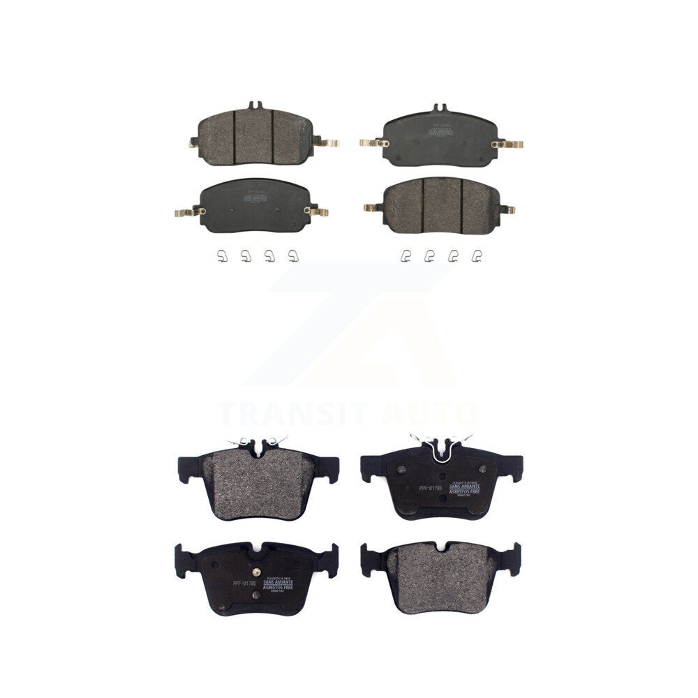 Positive Plus Front Rear Semi-Metallic Brake Pads Kit For 2022-2023 Mercedes-Benz C300 Convertible Coupe Without Sport Package With 330mm Diameter Rotor KPF-100862