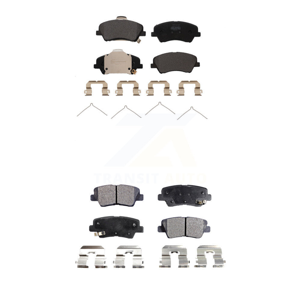 Positive Plus Front Rear Semi-Metallic Brake Pads Kit For 2018 Kia Rio Except Vehicles Manufactured In Mexico KPF-100866