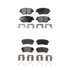 Positive Plus Front Rear Semi-Metallic Brake Pads Kit For 2016 Kia Optima Hybrid EX LX Premium With Manual Parking KPF-100867