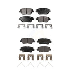 Positive Plus Front Rear Semi-Metallic Brake Pads Kit For 2016 Kia Optima Hybrid EX LX Premium With Electric Parking KPF-100868