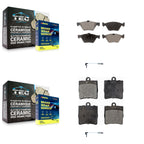 Positive Plus Front Rear Semi-Metallic Disc Brake Pads And Wear Sensor Kit For Chrysler Crossfire Mercedes-Benz SLK320 KPW-100126