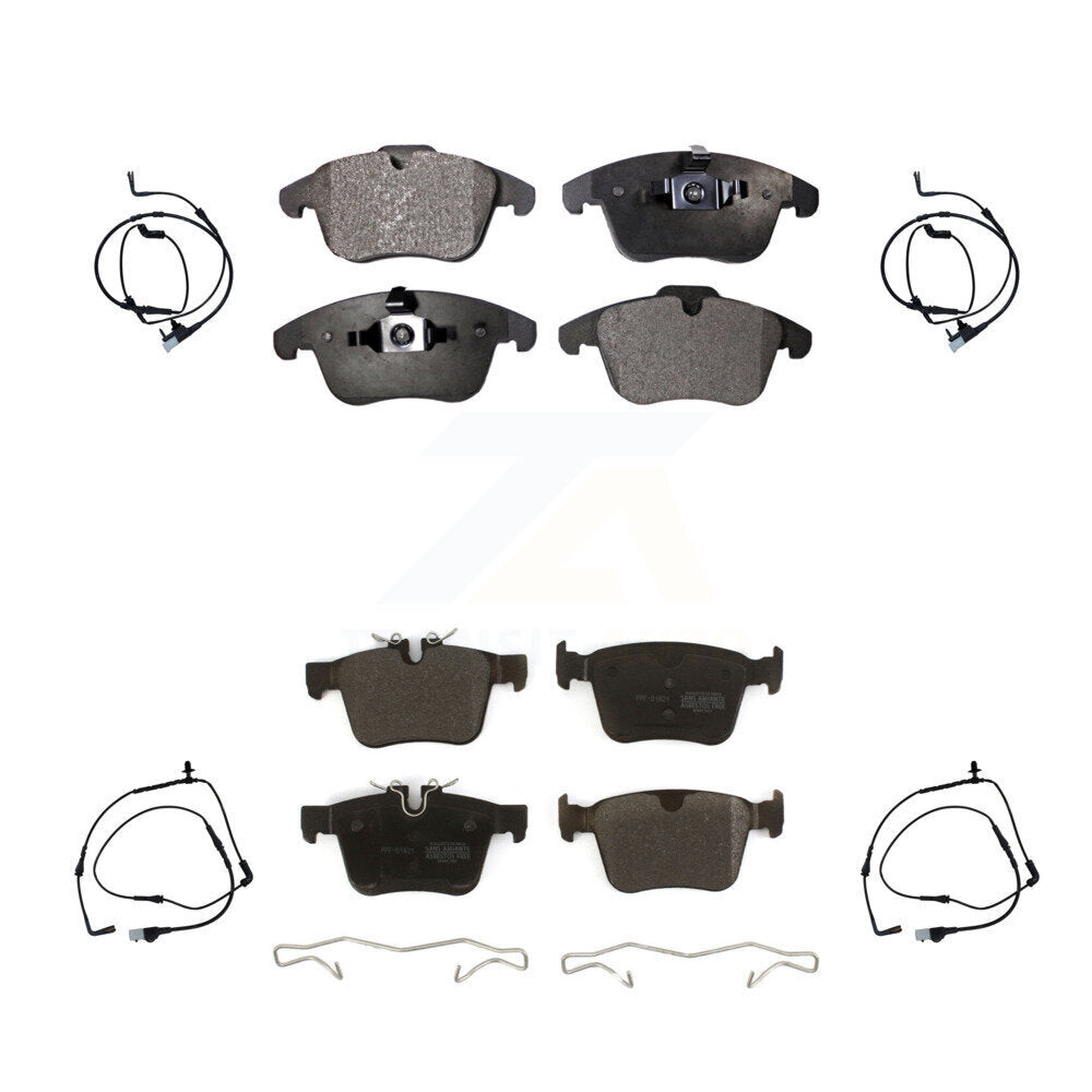 Positive Plus Front Rear Semi-Metallic Disc Brake Pads And Wear Sensors Kit For Land Rover Range Evoque With 300mm Diameter Rotor KPW-101643