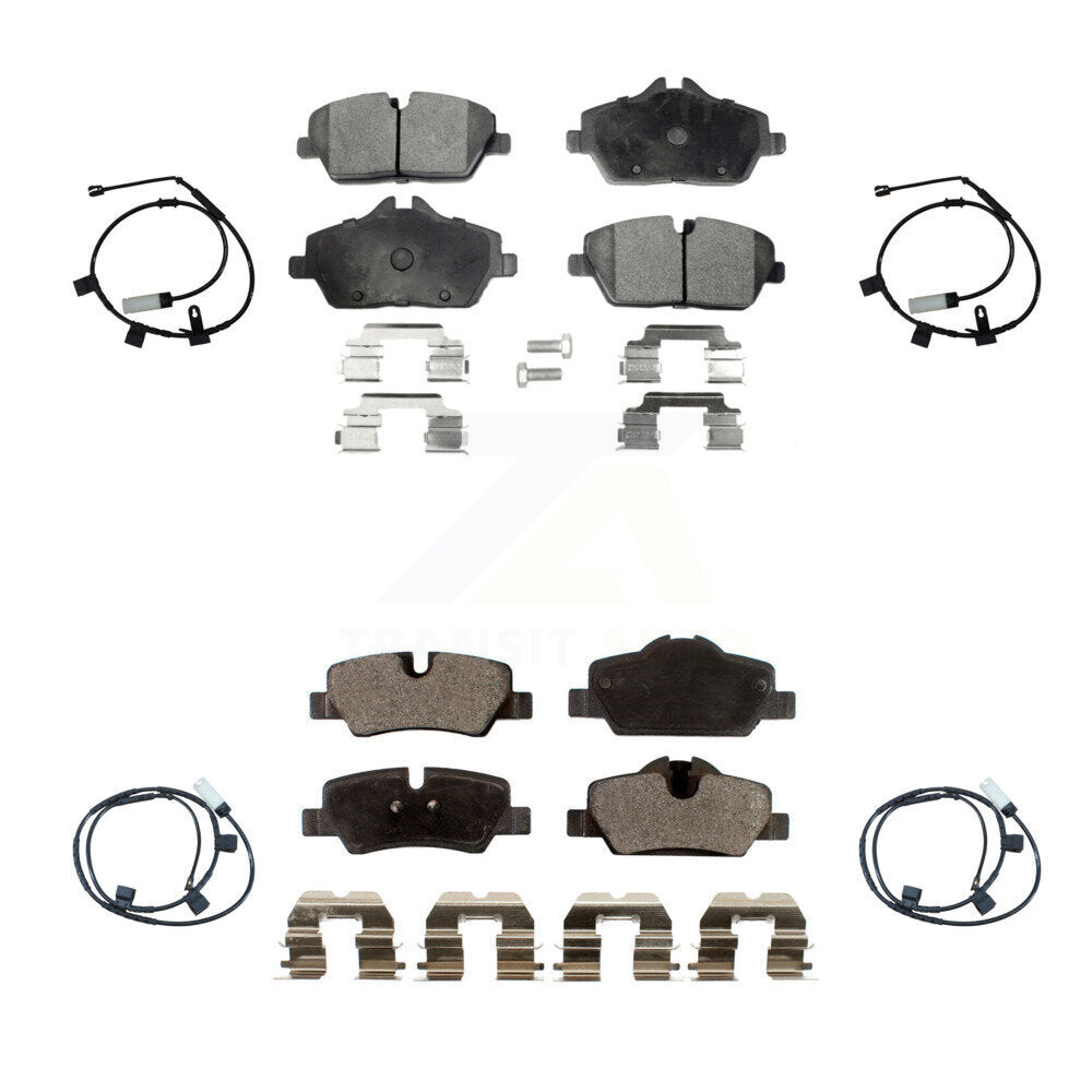 Positive Plus Front Rear Semi-Metallic Disc Brake Pads And Wear Sensors Kit For Mini Cooper With 280mm Diameter Rotor KPW-101646