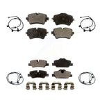 Positive Plus Front Rear Semi-Metallic Disc Brake Pads And Wear Sensors Kit For Mini Cooper With 294mm Diameter Rotor 5 Lug Wheels KPW-101647