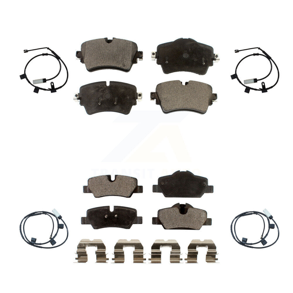 Positive Plus Front Rear Semi-Metallic Disc Brake Pads And Wear Sensors Kit For Mini Cooper With 294mm Diameter Rotor 5 Lug Wheels KPW-101647