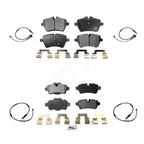 Positive Plus Front Rear Semi-Metallic Disc Brake Pads And Wear Sensors Kit For 2015 Mini Cooper Hatchback with 1.6L With 294mm Diameter Rotor KPW-101649