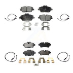 Positive Plus Front Rear Semi-Metallic Disc Brake Pads And Wear Sensors Kit For 2015 Mini Cooper Hatchback with 1.6L With 280mm Diameter Rotor KPW-101650