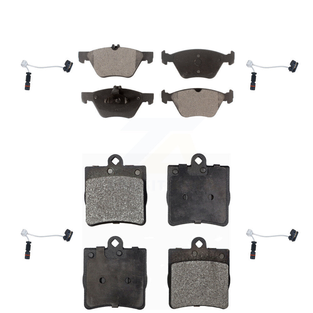 Positive Plus Front Rear Semi-Metallic Disc Brake Pads And Wear Sensors Kit For 2004 Chrysler Crossfire KPW-101653