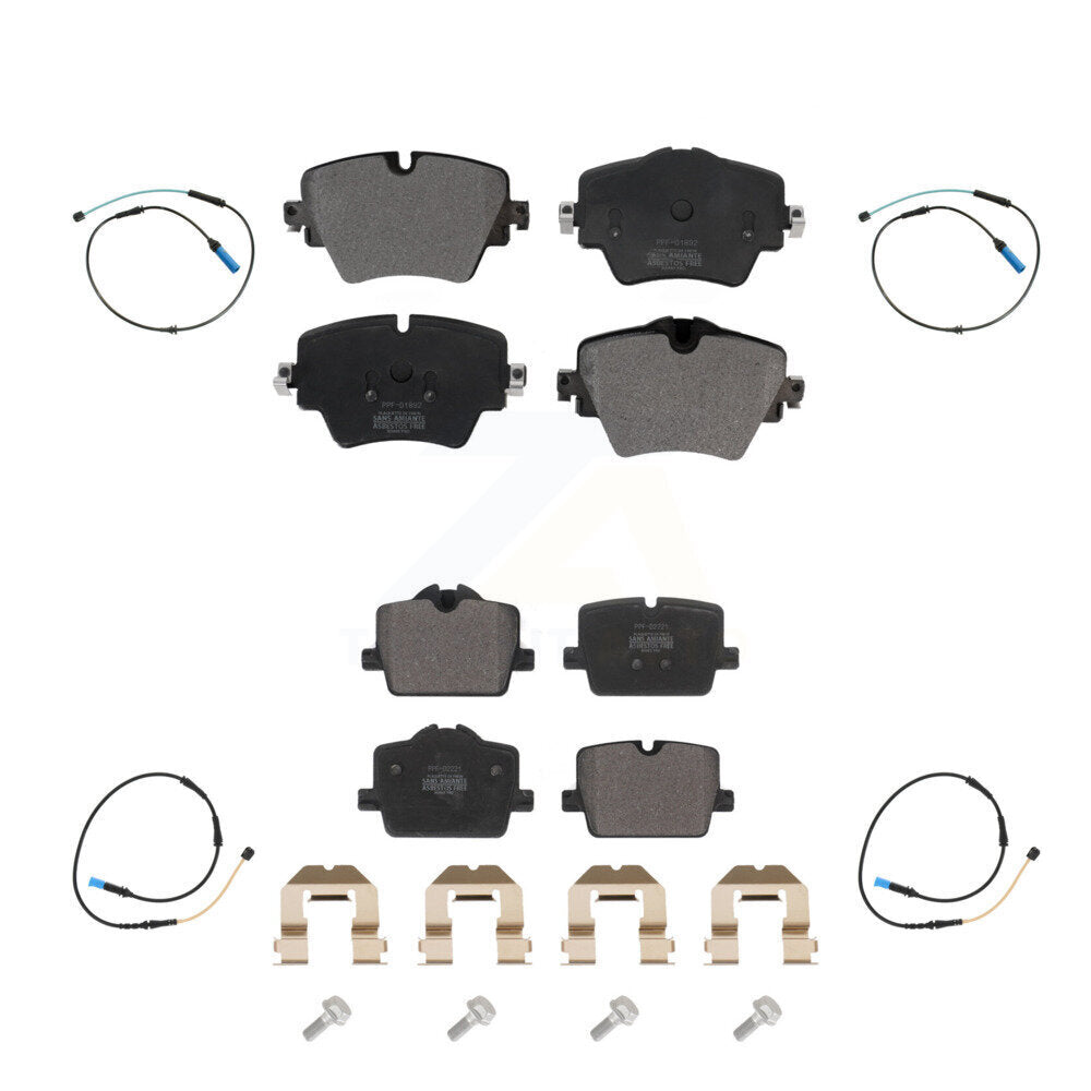 Positive Plus Front Rear Semi-Metallic Disc Brake Pads And Wear Sensors Kit For Toyota GR Supra Without Red Painted Calipers KPW-101655