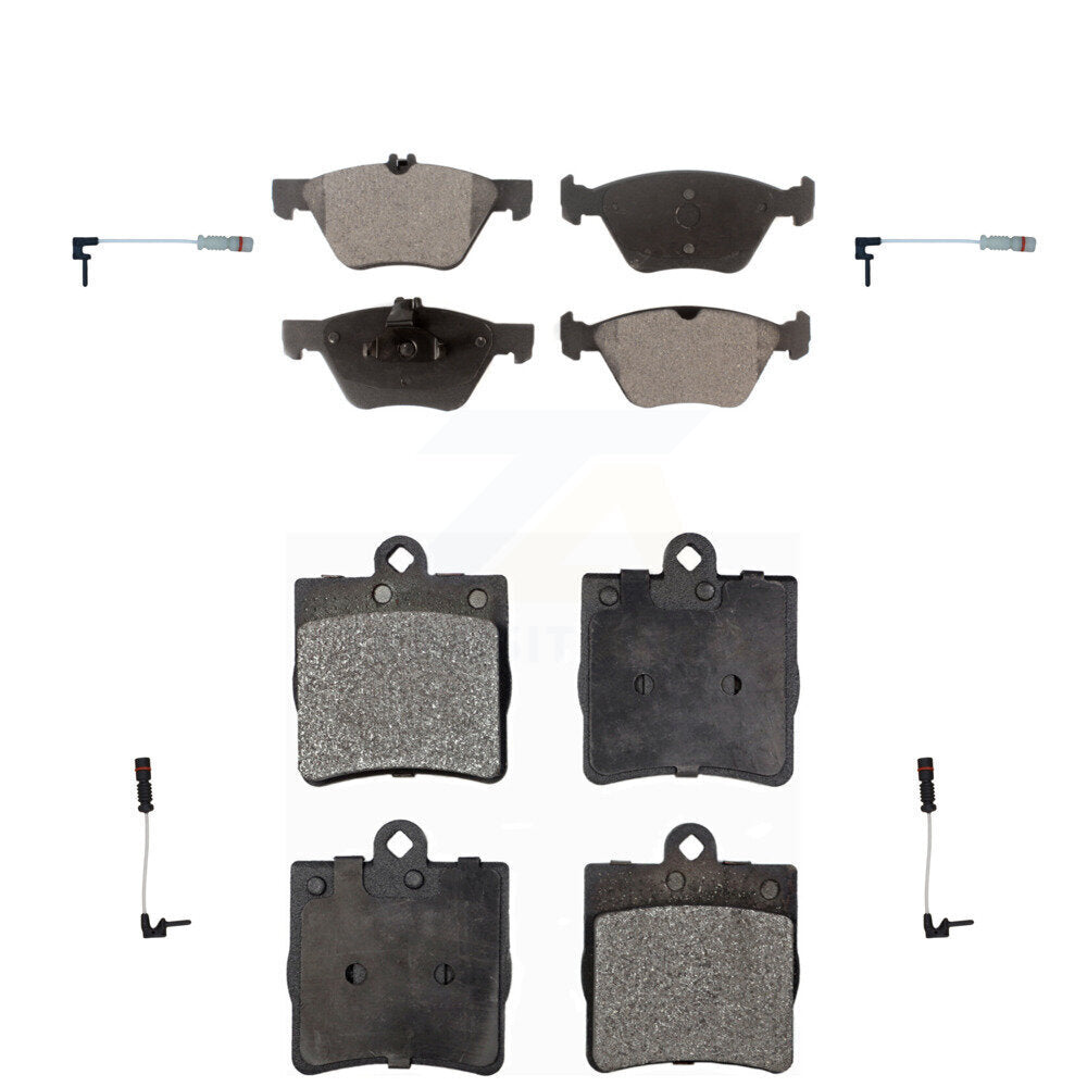 Positive Plus Front Rear Semi-Metallic Disc Brake Pads And Wear Sensors Kit For Chrysler Crossfire Mercedes-Benz SLK320 KPW-101659