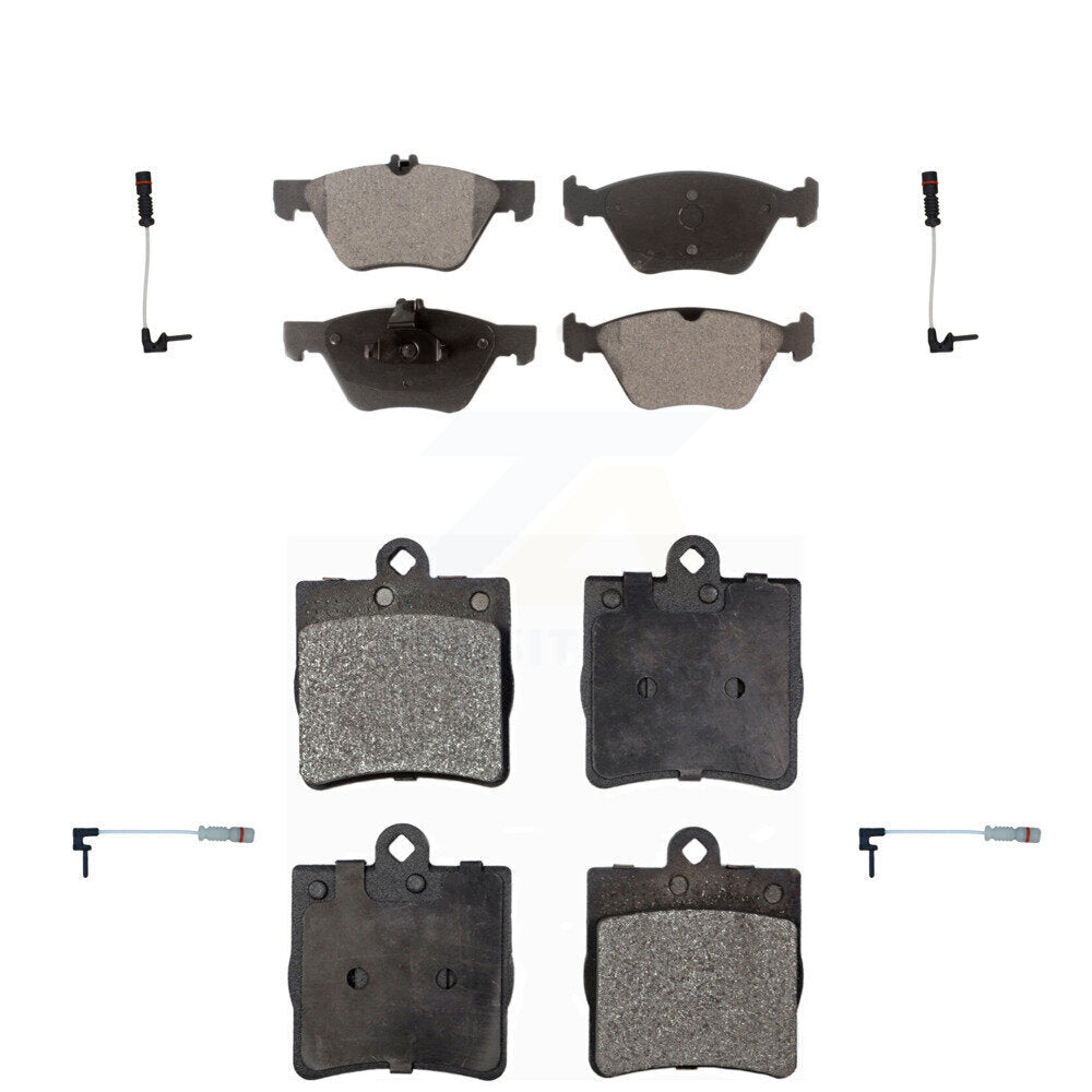 Positive Plus Front Rear Semi-Metallic Disc Brake Pads And Wear Sensors Kit For Chrysler Crossfire Mercedes-Benz SLK320 KPW-101660