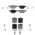 Positive Plus Front Rear Semi-Metallic Disc Brake Pads And Wear Sensors Kit For Mercedes-Benz E320 CLK320 E430 KPW-101661