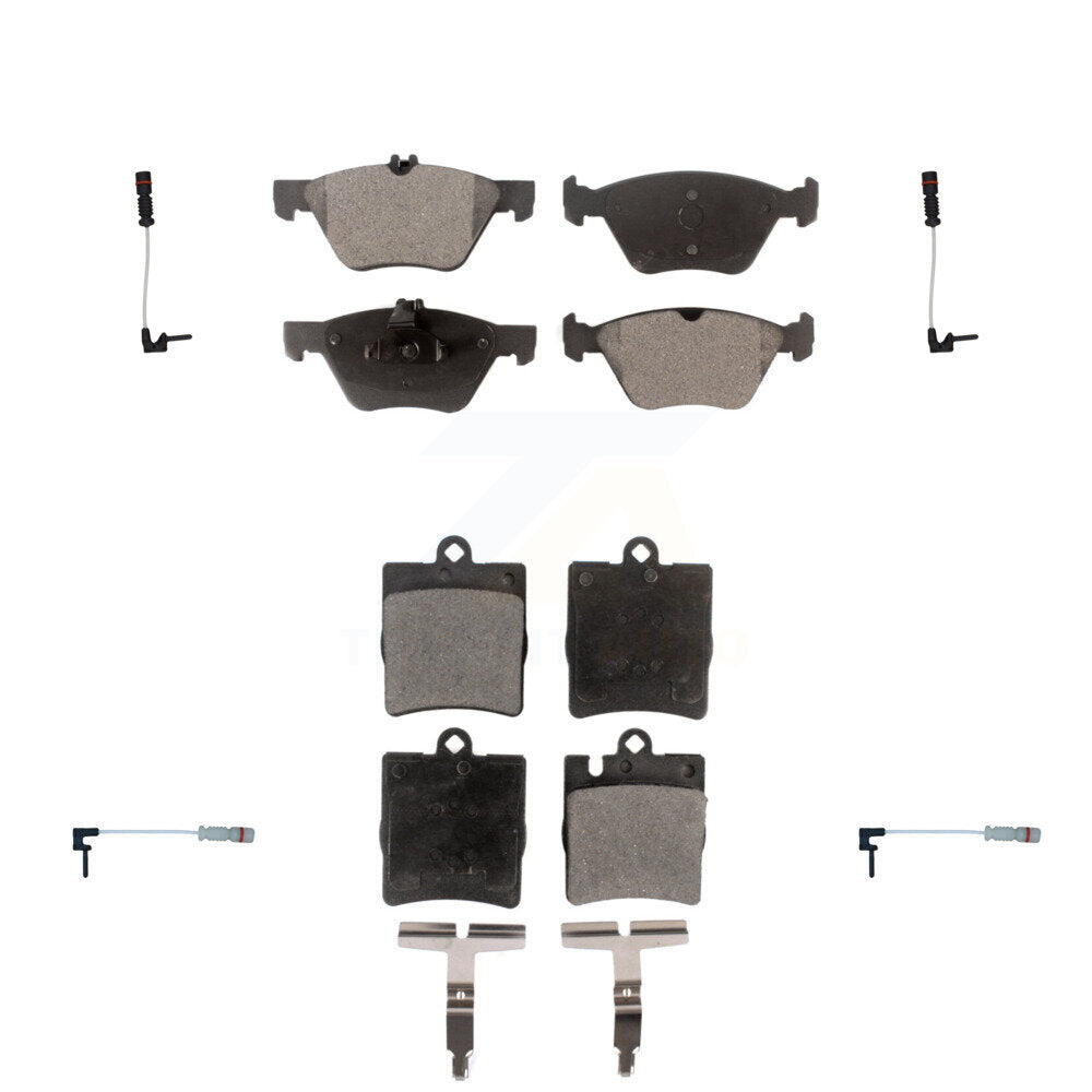 Positive Plus Front Rear Semi-Metallic Disc Brake Pads And Wear Sensors Kit For Mercedes-Benz E320 CLK320 E430 KPW-101662