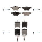 Positive Plus Front Rear Semi-Metallic Disc Brake Pads And Wear Sensors Kit For Mercedes-Benz E320 CLK320 E430 KPW-101663