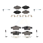 Positive Plus Front Rear Semi-Metallic Disc Brake Pads And Wear Sensors Kit For 2003 Mercedes-Benz E320 Sedan KPW-101664