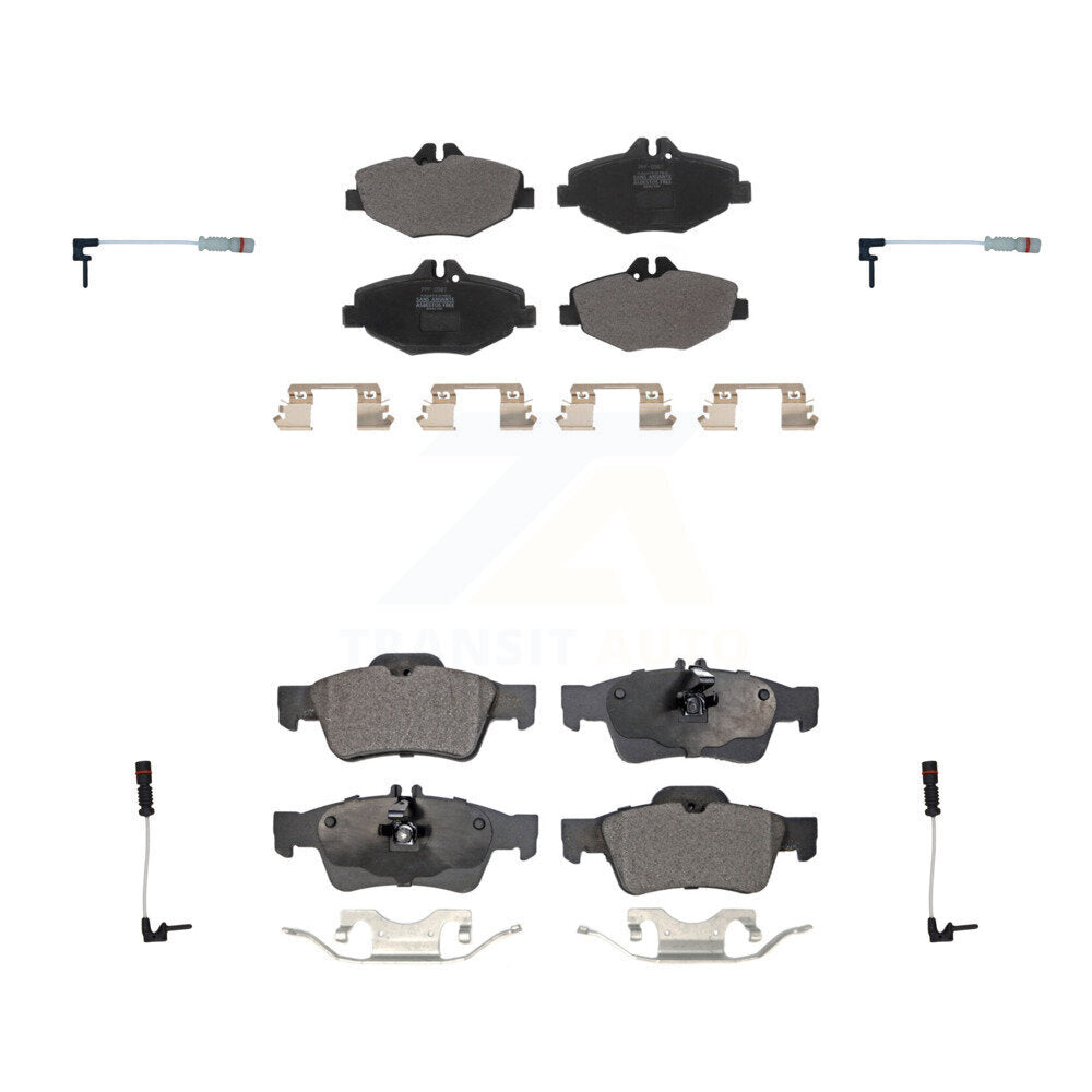 Positive Plus Front Rear Semi-Metallic Disc Brake Pads And Wear Sensors Kit For 2003 Mercedes-Benz E320 Sedan KPW-101664