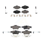Positive Plus Front Rear Semi-Metallic Disc Brake Pads And Wear Sensors Kit For 2003 Mercedes-Benz E320 Sedan KPW-101665