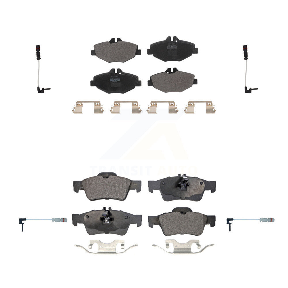 Positive Plus Front Rear Semi-Metallic Disc Brake Pads And Wear Sensors Kit For 2003 Mercedes-Benz E320 Sedan KPW-101665