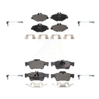 Positive Plus Front Rear Semi-Metallic Disc Brake Pads And Wear Sensors Kit For 2003 Mercedes-Benz E320 Sedan KPW-101666