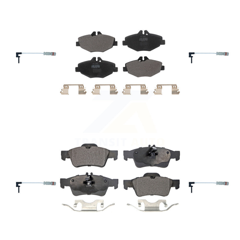 Positive Plus Front Rear Semi-Metallic Disc Brake Pads And Wear Sensors Kit For 2003 Mercedes-Benz E320 Sedan KPW-101666