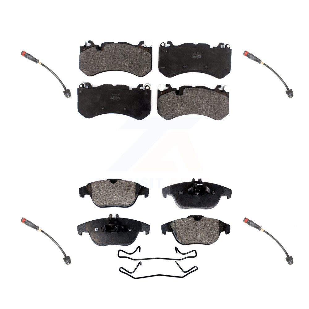 Positive Plus Front Rear Semi-Metallic Disc Brake Pads And Wear Sensors Kit For 2011 Mercedes-Benz C63 AMG 6.3L KPW-101673