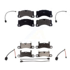 Positive Plus Front Rear Semi-Metallic Disc Brake Pads And Wear Sensors Kit For Porsche Cayenne with Ceramic Composite KPW-101674