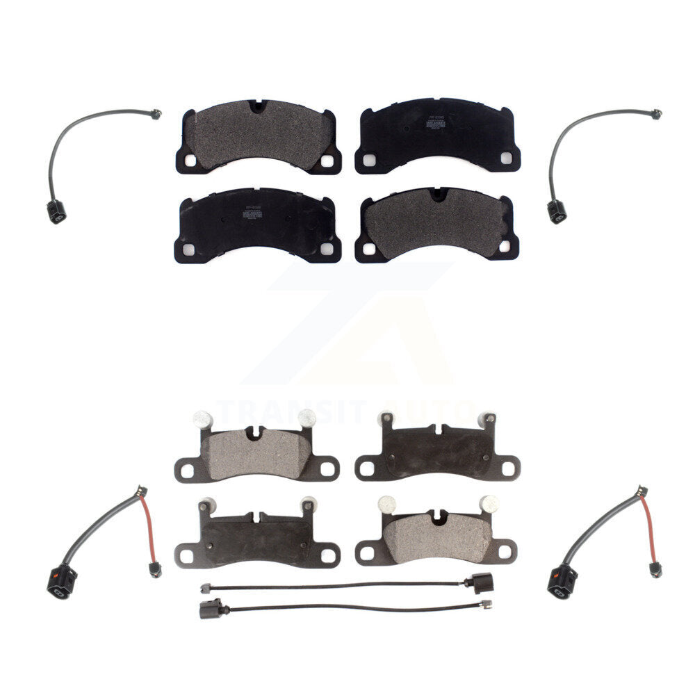 Positive Plus Front Rear Semi-Metallic Disc Brake Pads And Wear Sensors Kit For Porsche Cayenne with Ceramic Composite KPW-101674