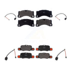 Positive Plus Front Rear Semi-Metallic Disc Brake Pads And Wear Sensors Kit For 2010 Porsche Panamera with Ceramic Rotor KPW-101675