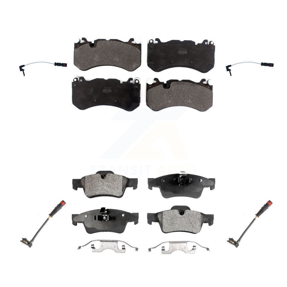Positive Plus Front Rear Semi-Metallic Disc Brake Pads And Wear Sensors Kit For 2014 Mercedes-Benz G63 AMG with 315mm Rotor KPW-101676