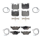 Positive Plus Front Rear Semi-Metallic Disc Brake Pads And Wear Sensors Kit For 2013 BMW 328i xDrive Sedan with 3.0L With 340mm Diameter Rotor KPW-101681