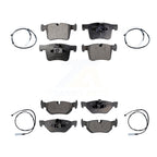 Positive Plus Front Rear Semi-Metallic Disc Brake Pads And Wear Sensors Kit For 2013 BMW 328i xDrive Sedan with 3.0L With 312mm Diameter Rotor KPW-101682