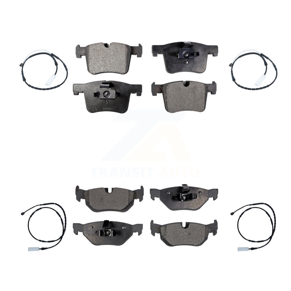 Positive Plus Front Rear Semi-Metallic Disc Brake Pads And Wear Sensors Kit For 2013 BMW 328i xDrive Sedan with 3.0L With 312mm Diameter Rotor KPW-101682