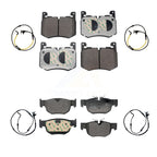 Positive Plus Front Rear Semi-Metallic Disc Brake Pads And Wear Sensors Kit For Jaguar F-Pace Land Rover Range Velar KPW-101683