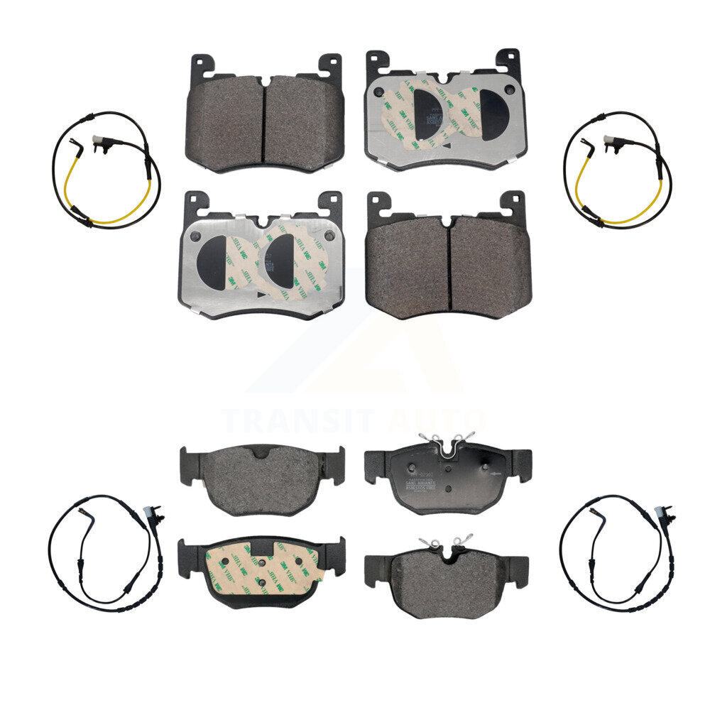 Positive Plus Front Rear Semi-Metallic Disc Brake Pads And Wear Sensors Kit For Jaguar F-Pace Land Rover Range Velar KPW-101683
