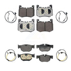 Positive Plus Front Rear Semi-Metallic Disc Brake Pads And Wear Sensors Kit For 2020 Land Rover Range Velar R-Dynamic S with 3.0L With 395mm Diameter Rotor KPW-101684