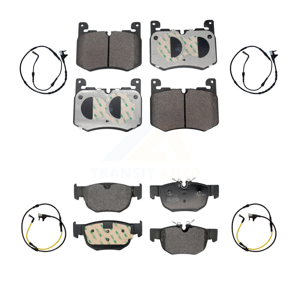 Positive Plus Front Rear Semi-Metallic Disc Brake Pads And Wear Sensors Kit For 2020 Land Rover Range Velar R-Dynamic S with 3.0L With 395mm Diameter Rotor KPW-101684