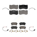 Positive Plus Front Rear Semi-Metallic Disc Brake Pads And Wear Sensors Kit For 2018 Audi RS7 With Ceramic Composite Brakes KPW-101685