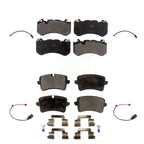 Positive Plus Front Rear Semi-Metallic Disc Brake Pads And Wear Sensors Kit For 2018 Audi RS7 Base With Cast Iron KPW-101686