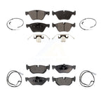 Positive Plus Front Rear Semi-Metallic Disc Brake Pads And Wear Sensors Kit For BMW 328xi 325xi KPW-101688