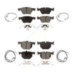 Positive Plus Front Rear Semi-Metallic Disc Brake Pads And Wear Sensors Kit For BMW 330xi 335xi KPW-101689