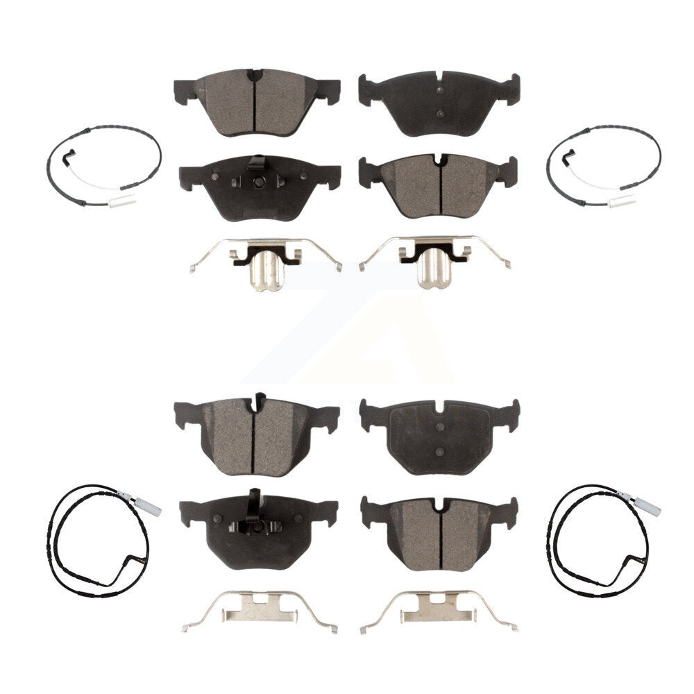 Positive Plus Front Rear Semi-Metallic Disc Brake Pads And Wear Sensors Kit For BMW 330xi 335xi KPW-101689