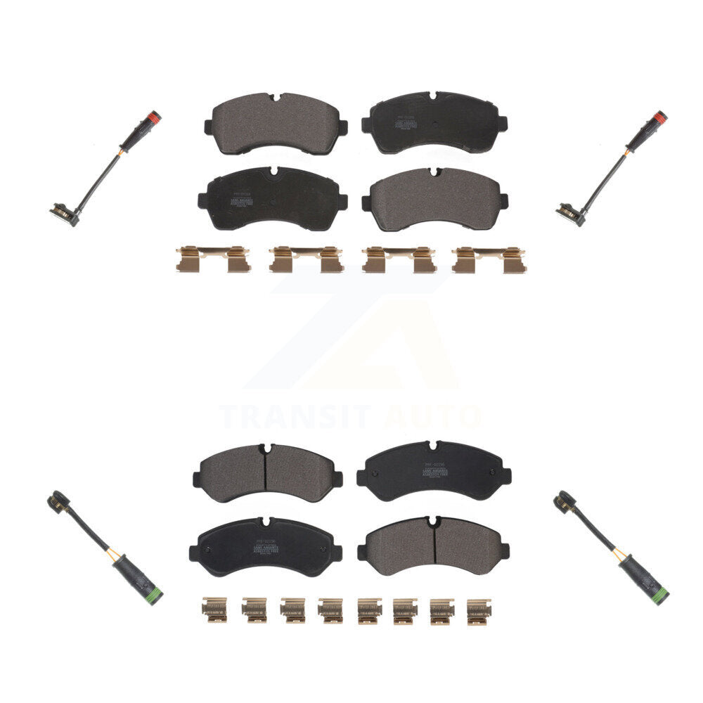 Positive Plus Front Rear Semi-Metallic Disc Brake Pads And Wear Sensors Kit For Mercedes-Benz Sprinter 4500 3500XD With Dual Wheels Manual Parking KPW-101690