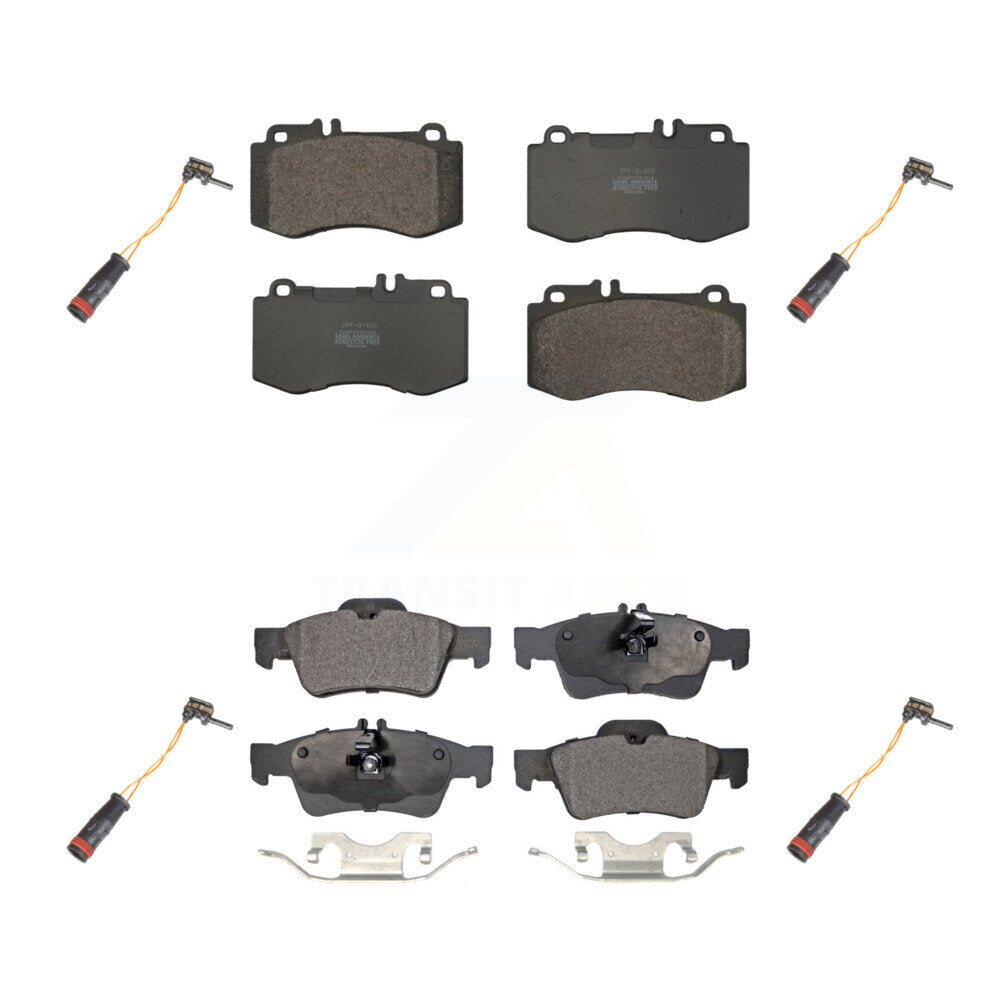 Positive Plus Front Rear Semi-Metallic Disc Brake Pads And Wear Sensors Kit For Mercedes-Benz E350 E550 CLS400 E400 KPW-101693